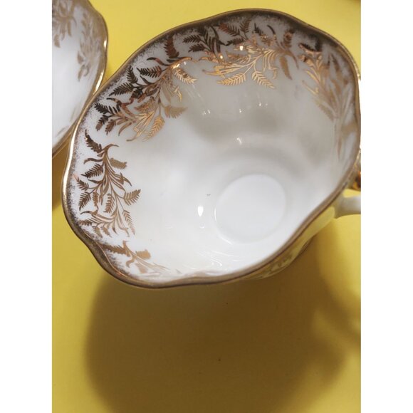 Royal Albert Tea Cup & Saucer Set Golden Leaves 1960's - Picture 8 of 12